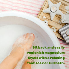 Full bath with magnesium flakes in tub