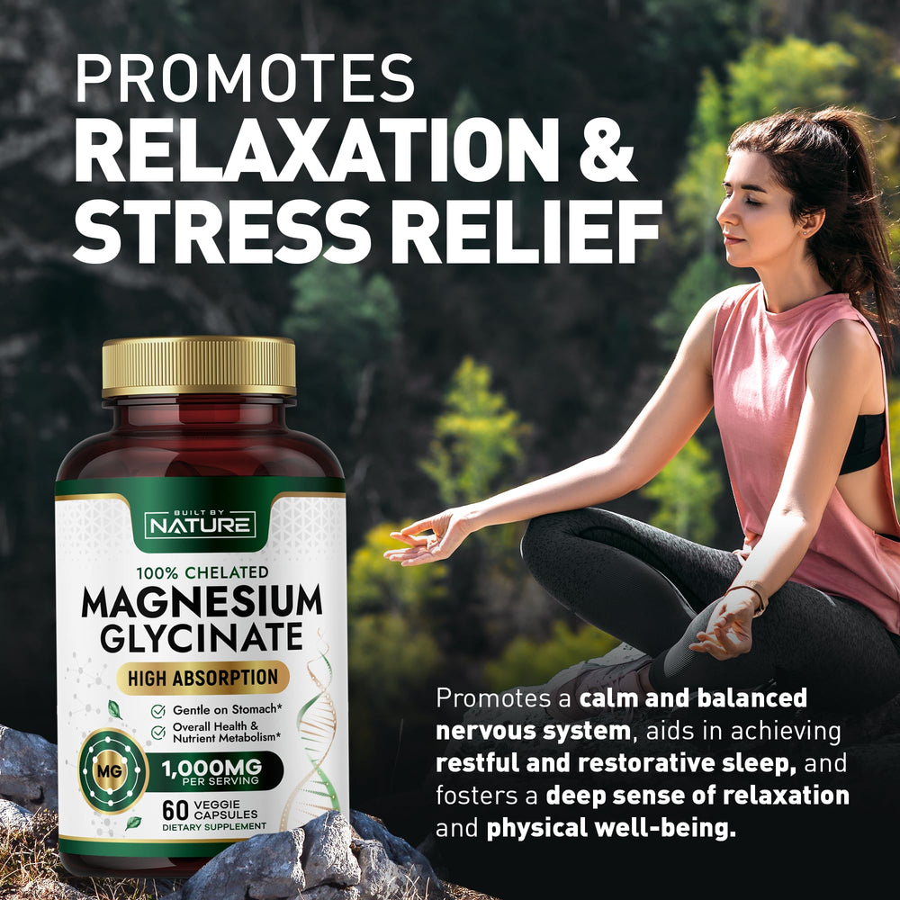 Graphic illustrating high absorption of magnesium glycinate 1000mg