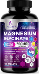 Bottle front view of Magnesium Glycinate 250mg - 120 tablets