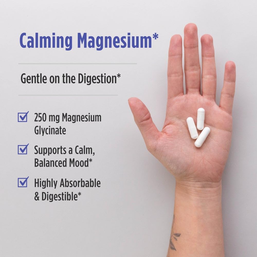 Label showing 250 mg magnesium per serving