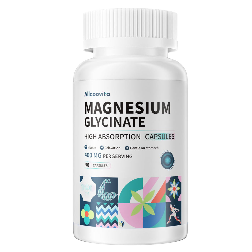 Magnesium Glycinate 400 mg per serving bottle and capsules