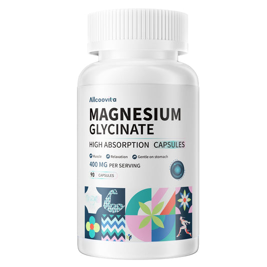 Magnesium Glycinate 400 mg per serving bottle and capsules