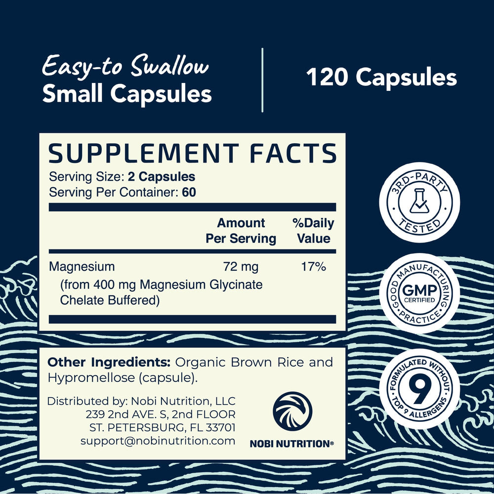 Close-up of Chelated Magnesium Glycinate capsules