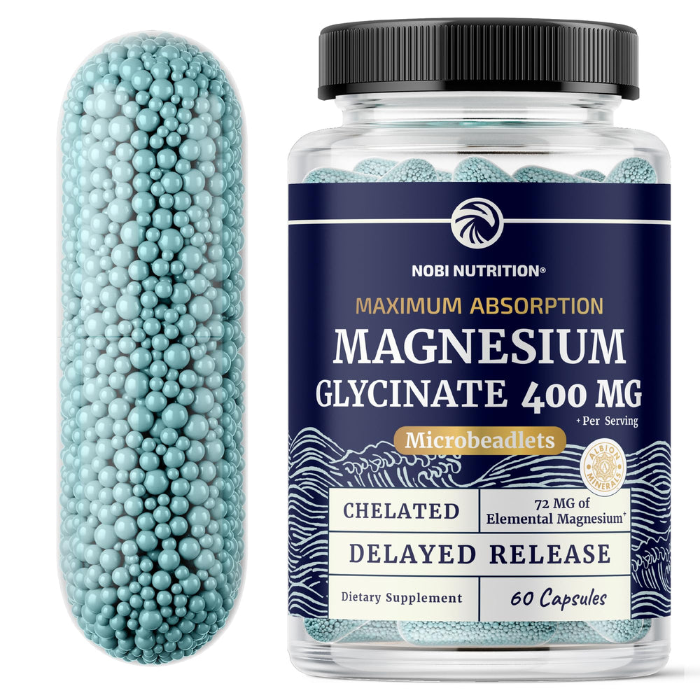 Magnesium Glycinate 400mg bottle with front label