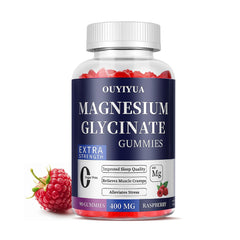 Close-up of Magnesium Glycinate 400mg gummies bottle