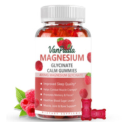 Front packaging of Magnesium Glycinate 400mg Gummies in portable packaging