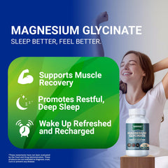 Non-GMO and Gluten-Free Magnesium Glycinate 500mg with B6 packaging