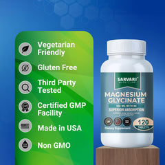 Supplement facts for Magnesium Glycinate 500mg with B6