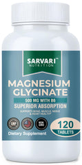 Front view of Magnesium Glycinate 500mg with B6 Vegetarian Tablets bottle