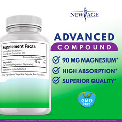 Close-up view of Magnesium Glycinate 500mg capsules