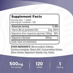 Added vitamin B6 for improved absorption in magnesium glycinate
