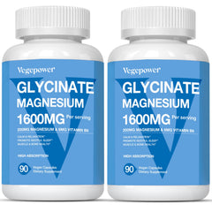 Hero image: Magnesium Glycinate Capsules, 200mg per capsule, 180 vegan caps