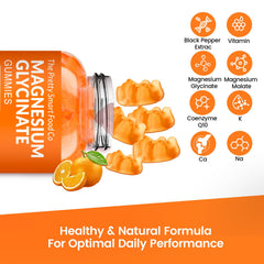 Close-up of orange magnesium glycinate gummies