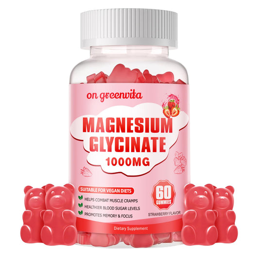 Magnesium Glycinate Gummies bottle with strawberry flavor