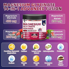 Flavor close-up blackberry magnesium glycinate gummy