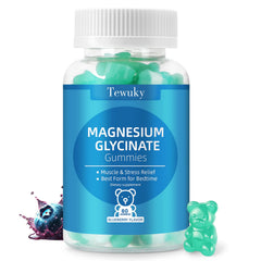 Bottle of Magnesium Glycinate Gummies 500mg Blueberry flavor