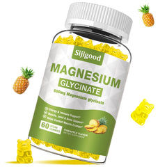 Bottle of Magnesium Glycinate Gummies 600mg Pineapple Flavor