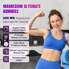 Serving size showing two gummies with 600mg magnesium glycinate and 400mg magnesium L-threonate