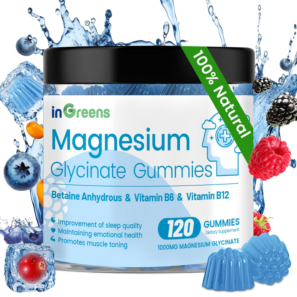 Banner image of 120-count Magnesium Glycinate Gummies in mixed berry flavor