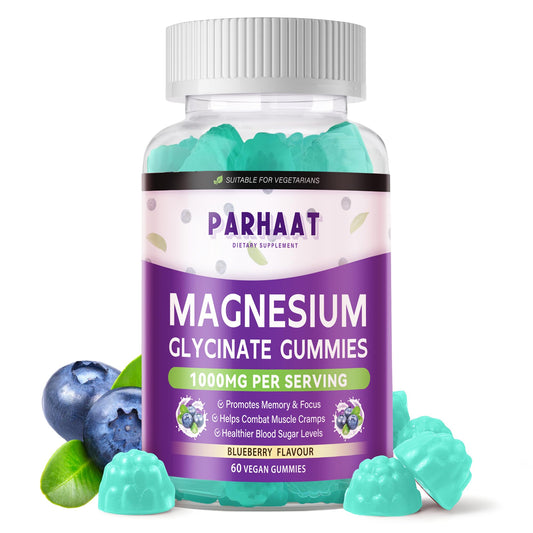Bottle of Magnesium Glycinate Gummies Blueberry—60 count