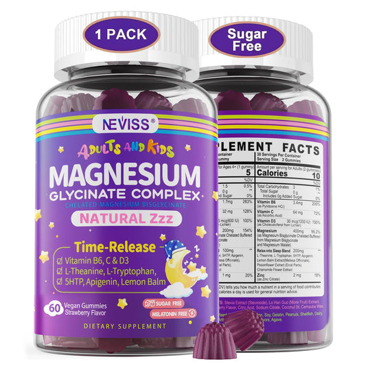 Front view of Magnesium Glycinate Gummies bottle