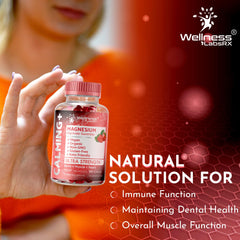 Label showing Non-GMO and Gluten Free on magnesium glycinate gummies