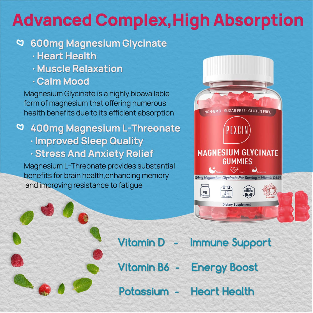 Nutrition breakdown: 600mg Magnesium Glycinate + 400mg Magnesium L-Threonate per serving