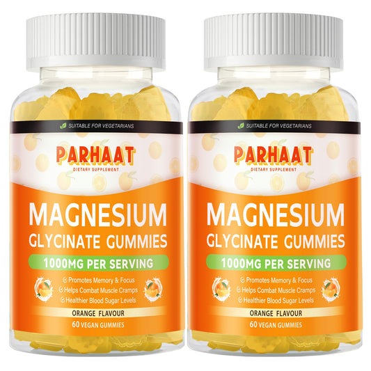 Front view of Magnesium Glycinate Gummies Orange bottle