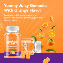 Close-up of the orange-flavored gummy with soft texture