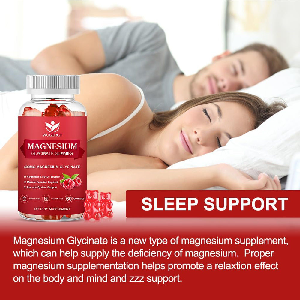 Close-up of raspberry-flavored magnesium glycinate gummy
