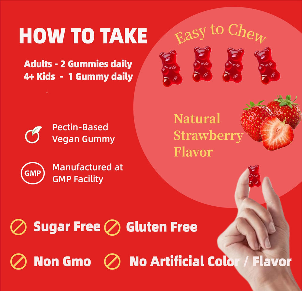 Sugar-free gummies with natural fruit flavors