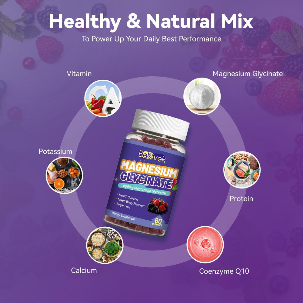 Vitamin D and B6 in magnesium glycinate gummies