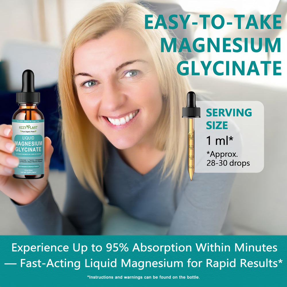 Graphic showing muscle support from magnesium glycinate liquid drops