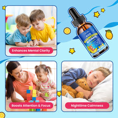 Happy child using magnesium glycinate drops