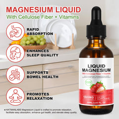 Side view of Magnesium Glycinate Liquid bottle label