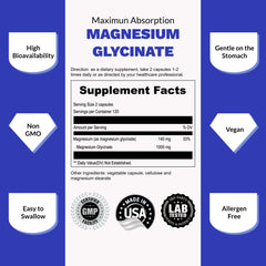 Magnesium glycinate supporting muscle function and bone health