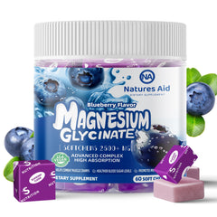 Blueberry-flavored Magnesium Glycinate Soft Chews bottle with chews
