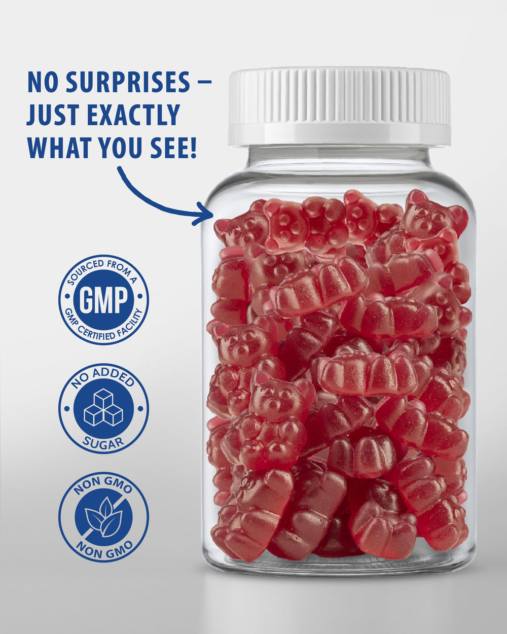 Bottle of magnesium gummies displayed for sale