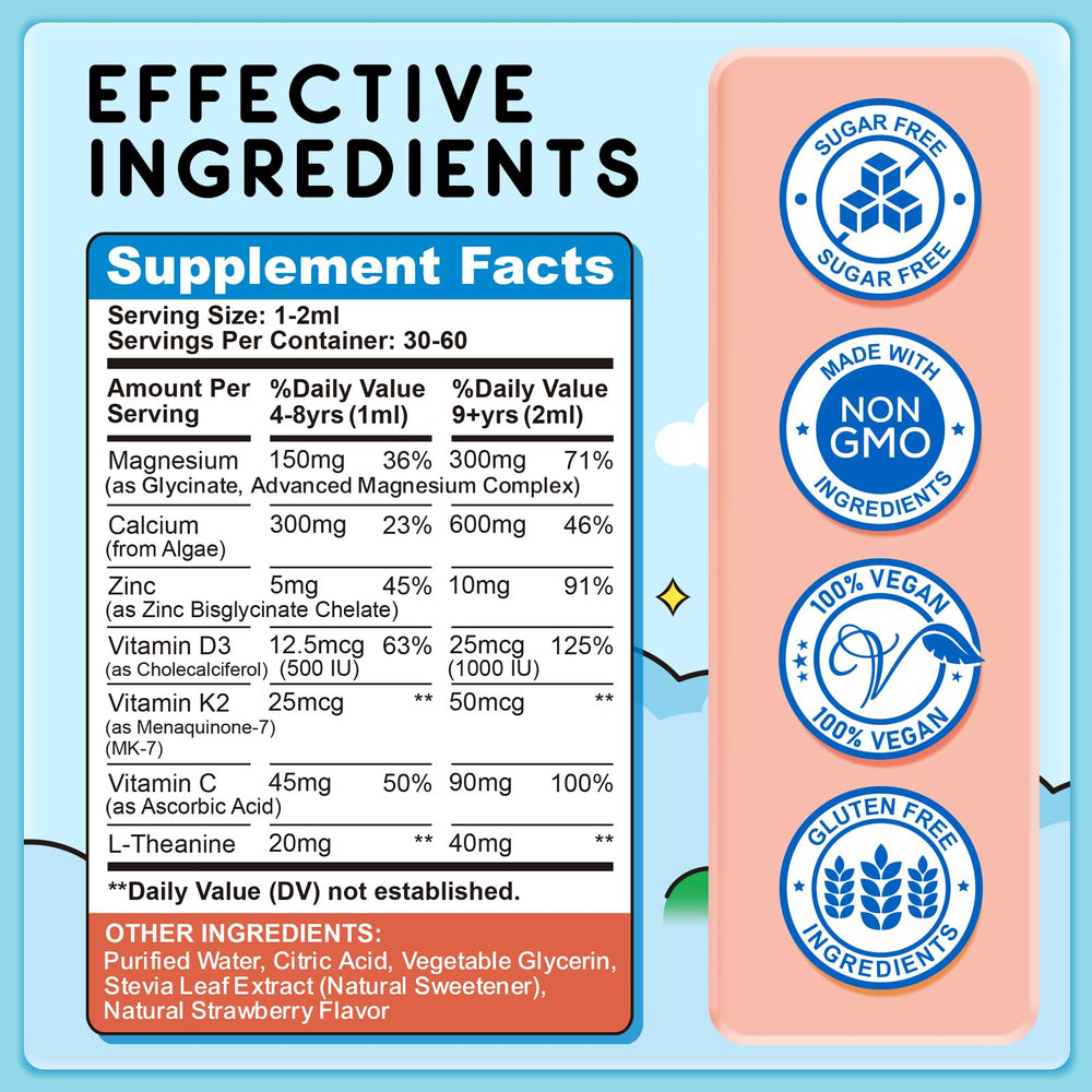 Strawberry-flavored magnesium drops for kids – 2 pack presentation