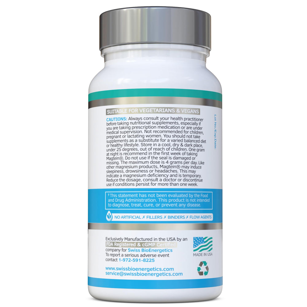 Label highlighting Magnesium Bisglycinate Taurate Citrate Gluconate Malate Lactate