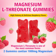 Graphic illustrating ingredients and nutrition for Magnesium L-Threonate Gummies