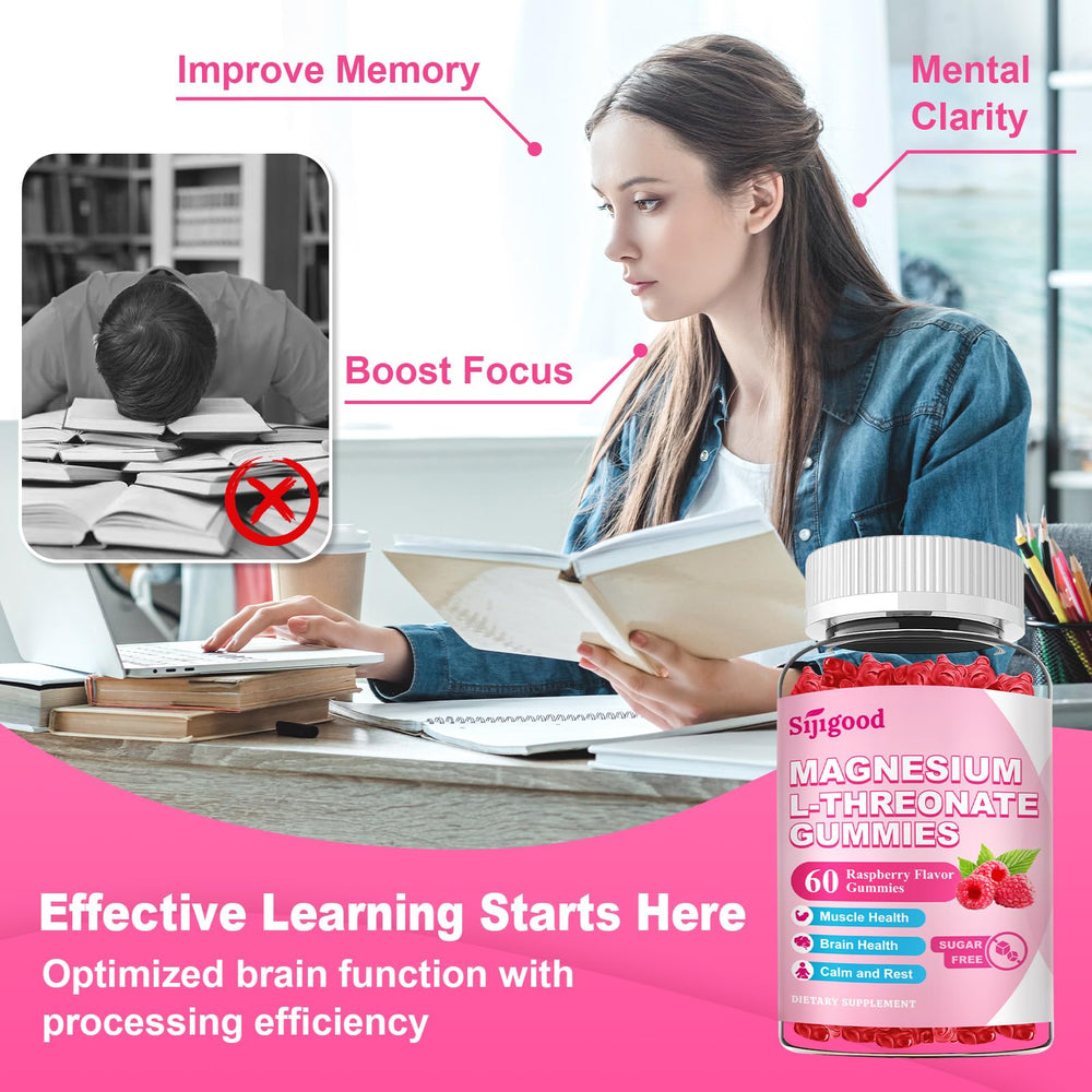 Product packaging for Magnesium L-Threonate Gummies Raspberry 60 count