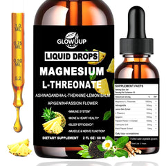 Bottle of Magnesium L-Threonate Liquid Drops with label