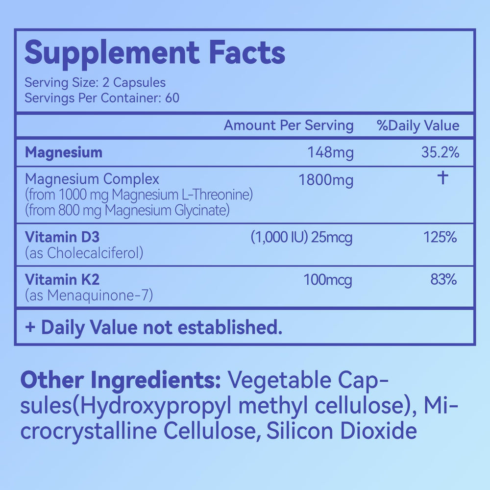 Label highlighting 1800mg magnesium per serving