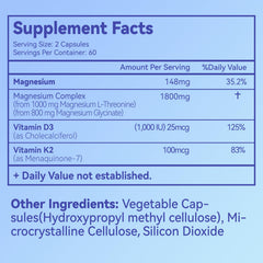 Label highlighting 1800mg magnesium per serving