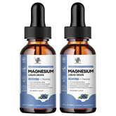 Two-pack magnesium glycinate liquid drops bottle with blueberry flavor
