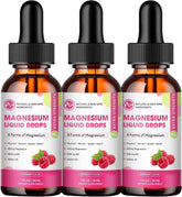 Three-pack Magnesium Liquid Drops Raspberry flavor bottle set