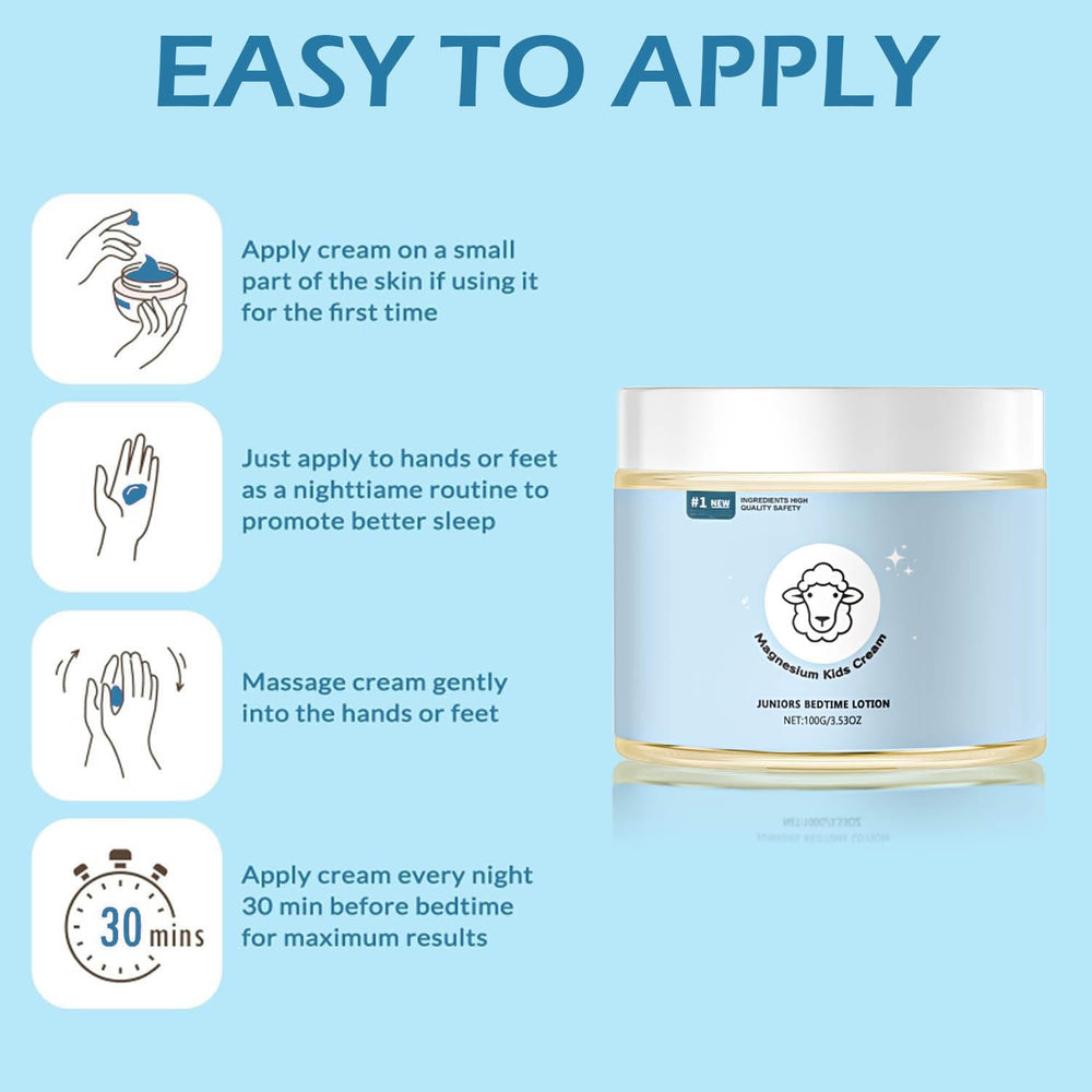 Bedroom bedtime routine with magnesium lotion for kids