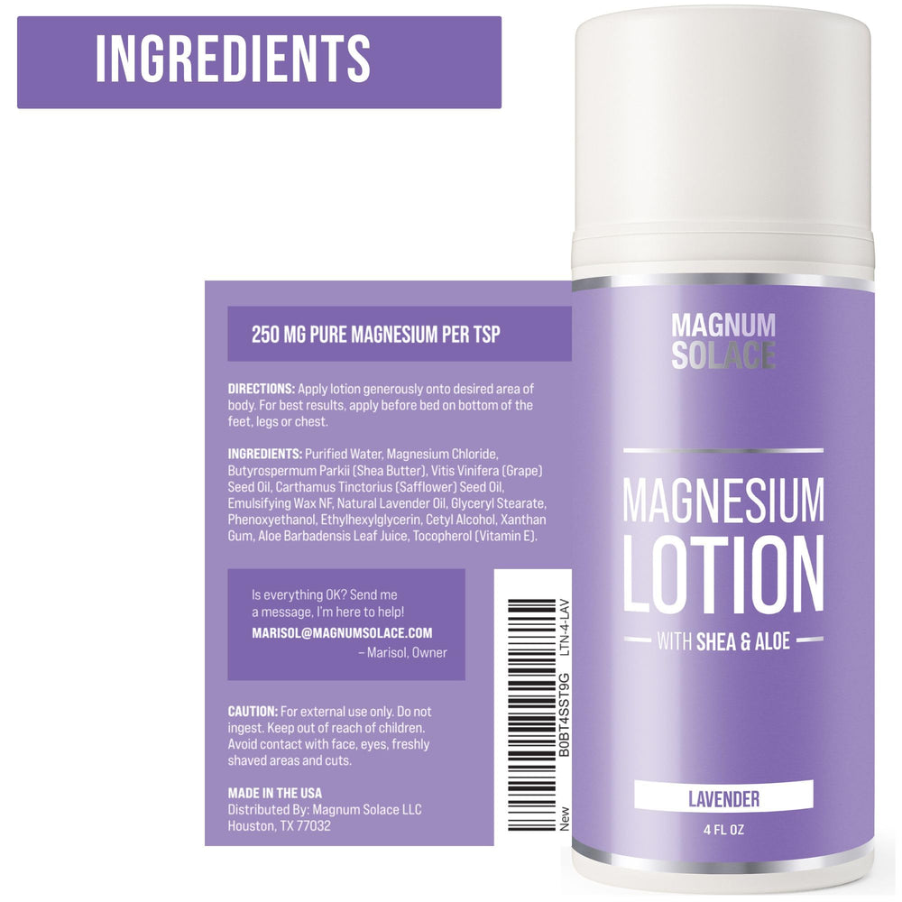 Close-up of magnesium lotion cream texture