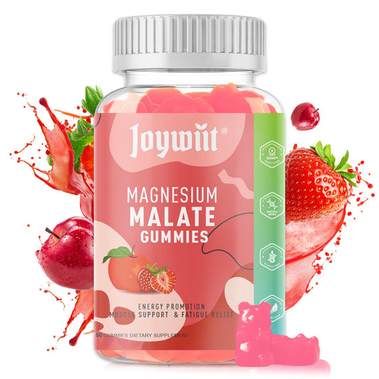 Front view of Magnesium Malate Gummies 1000mg bottle